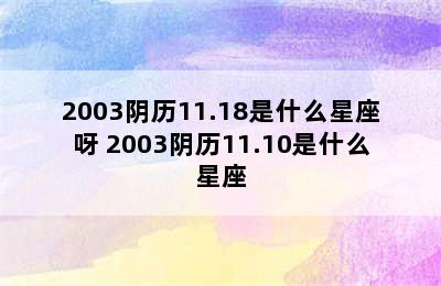 2003阴历11.18是什么星座呀 2003阴历11.10是什么星座